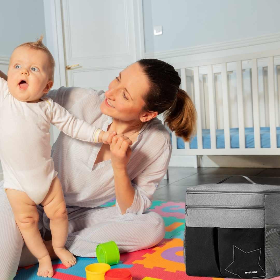 SAC A LANGER NOIR ET GRIS PRATIQUE | FREEMOMâą