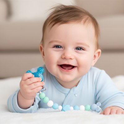 attache tetine en silicone