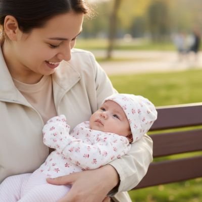 Bonnet bébé fille en coton