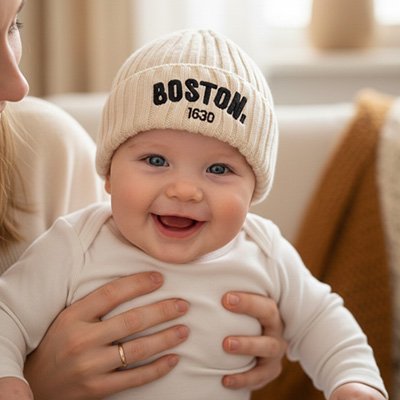 Bonnet bebe garcon hiver blanc