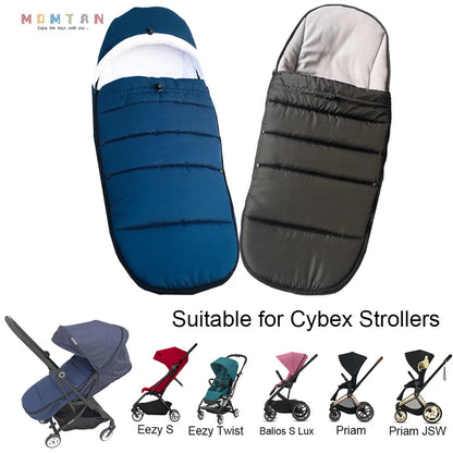 Chanceliere pour poussette disponible en bleu et noir, concue pour s'adapter aux poussettes Cybex Eezy, Balios et Priam.