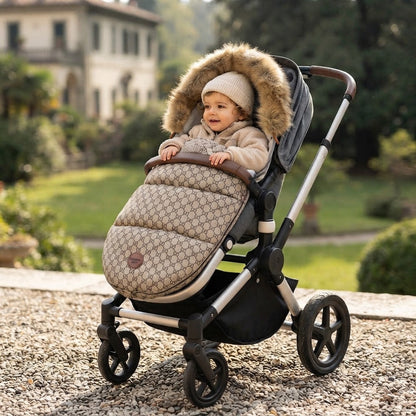 Chancelière poussette hiver Antartika™ installée sur poussette