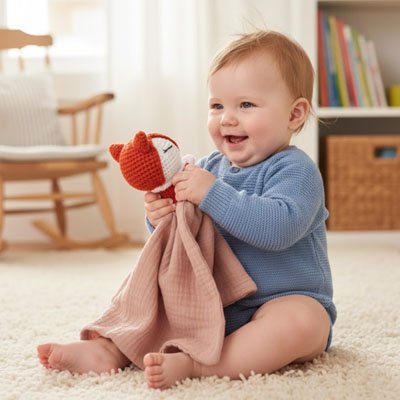 Doudou renard hochet agreable