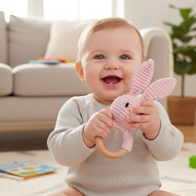 Hochet bébé en bois