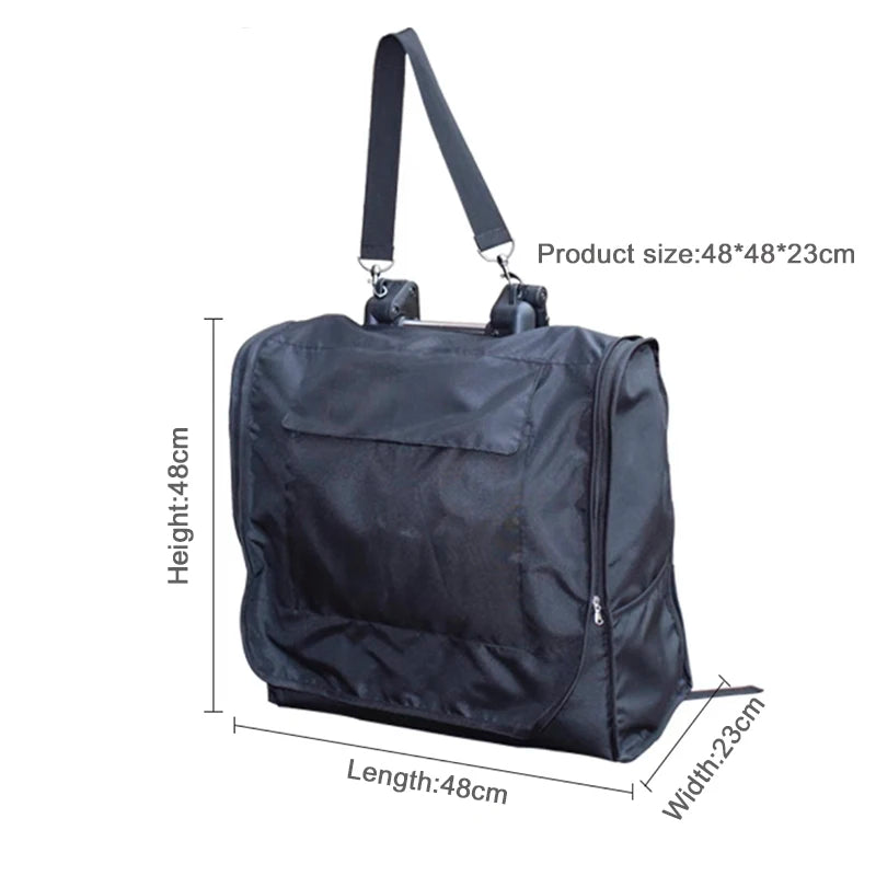 Housse de transport poussette compacte de 48x48x23 cm avec bandouliere ajustable