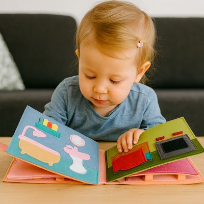 Livre bebe en tissus divertissant