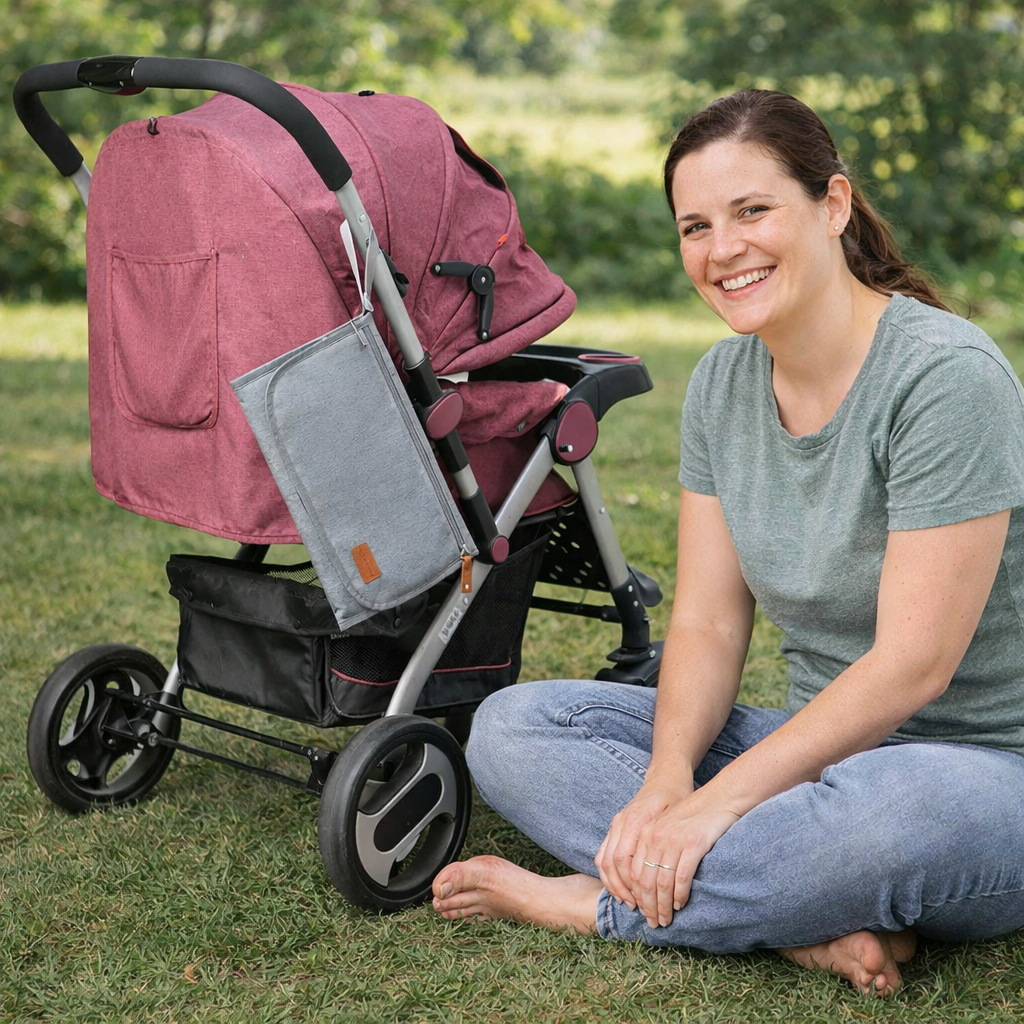 maman avec son tapis a langer nomade