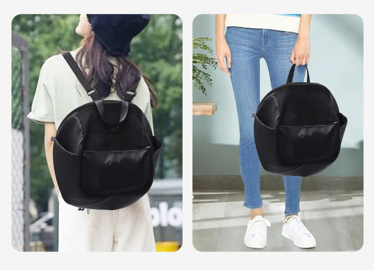 Le sac se porte au dos comme un petit sac a dos ou a la main, pratique une fois separe de la poussette.