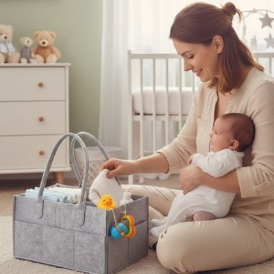 Panier rangement bebe emportable partout