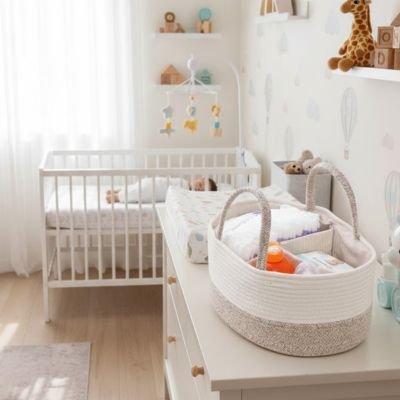 Panier rangement bébé tressé