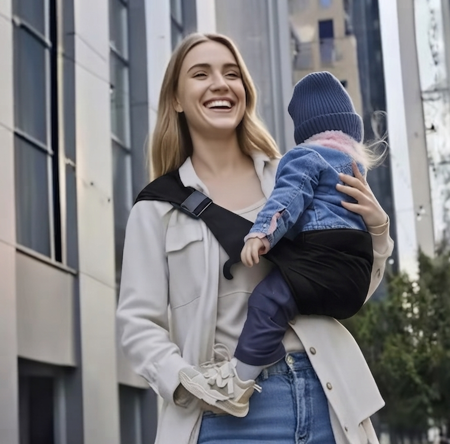 Porte bébé hanche pratique sangle diagonale