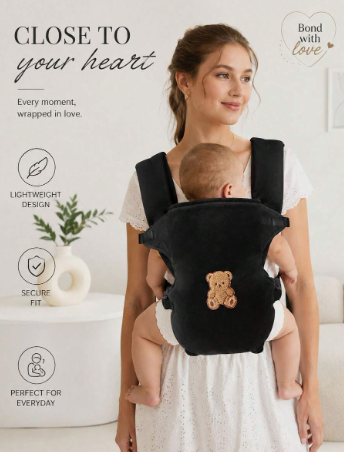 Maman portant son bebe endormi tout contre son coeur, mettant en avant le design leger et l'ajustement securisant au quotidien.