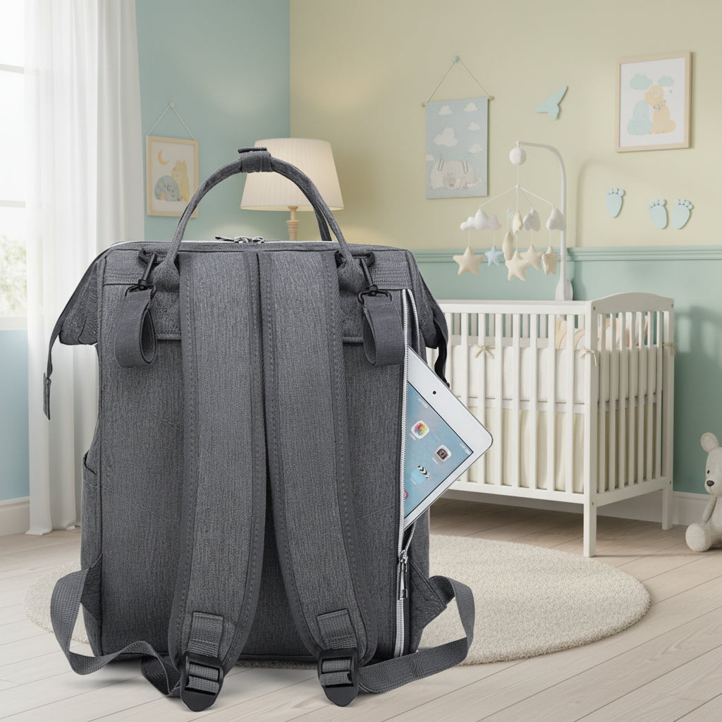 Sac à dos à langer avec port USB intégré
