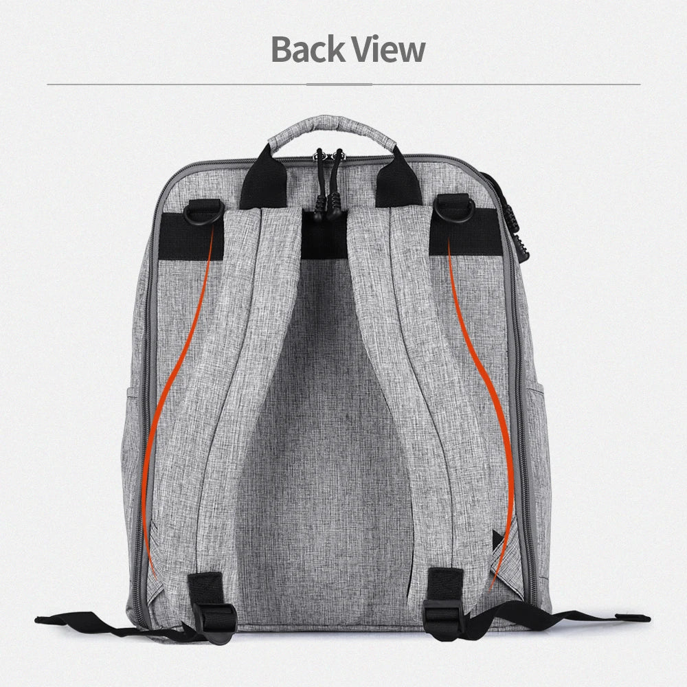 Vue arriere des bretelles rembourrees et ergonomiques qui repartissent le poids pour un port confortable toute la journee.