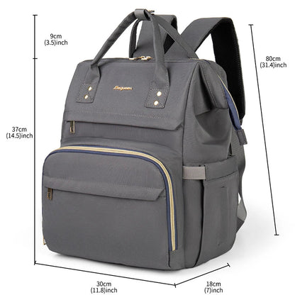 Schema des dimensions du sac a langer indiquant hauteur, largeur et profondeur pour evaluer sa grande capacite de rangement.