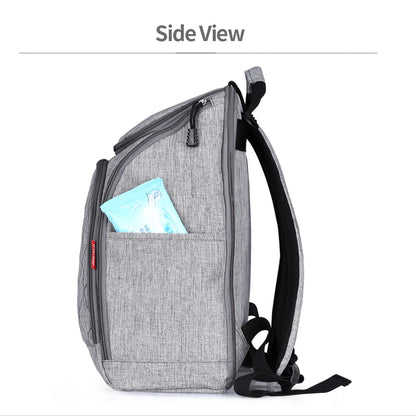 Vue de profil montrant la poche laterale accessible pour ranger lingettes et petits objets a portee de main.
