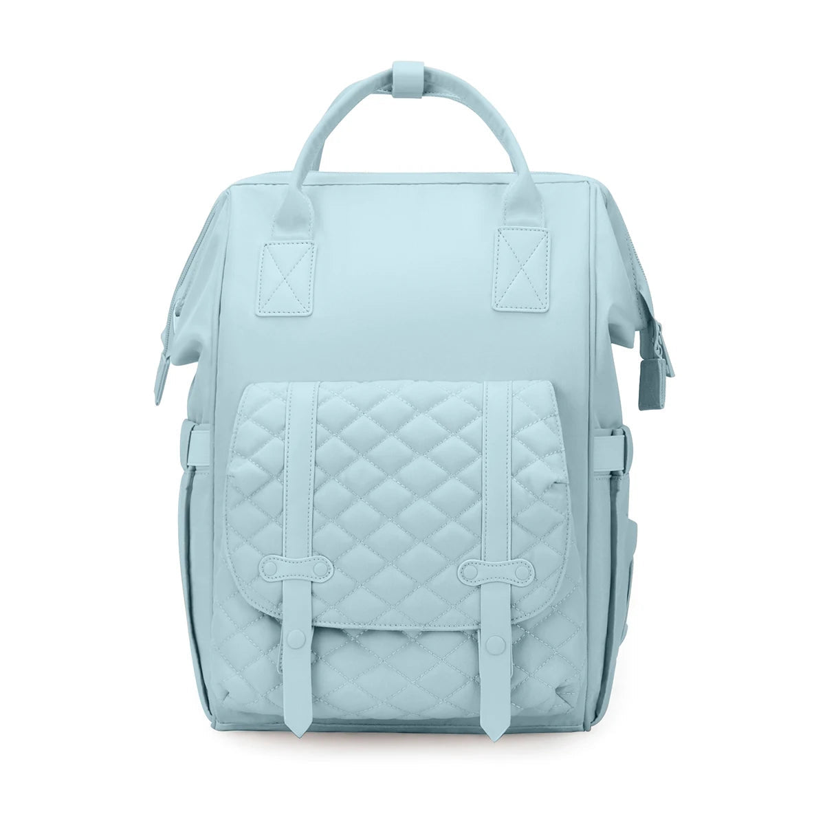 Sac a langer a dos bleu pastel doux, un choix tendre et lumineux pour les parents en quete d un accessoire delicat.