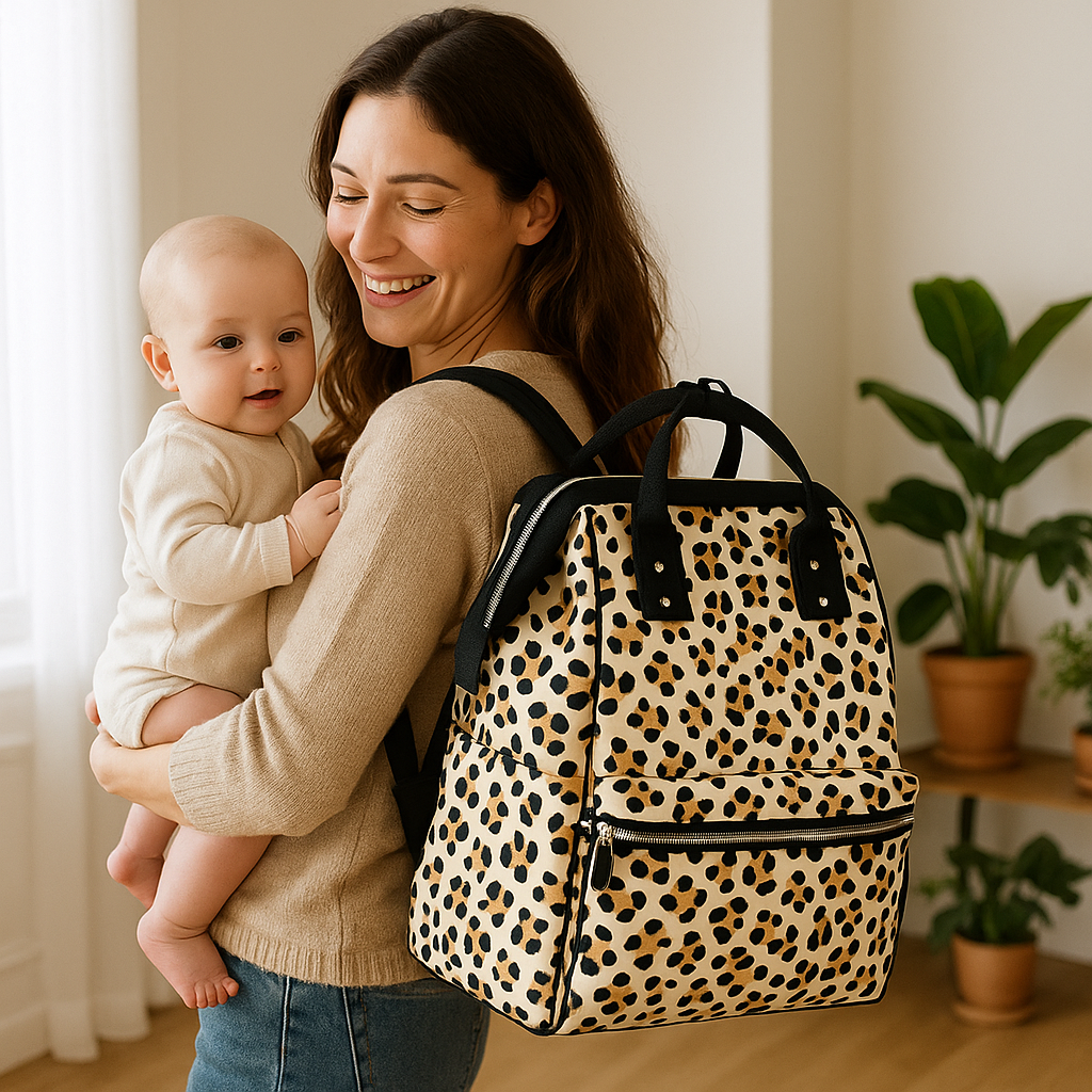 sac a langer leopard mere bebe interieur lumineux