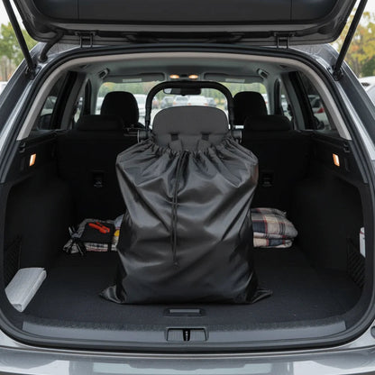 Sac de transport pour poussette bien cale dans le coffre du vehicule