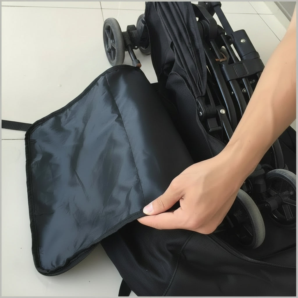 Sac de transport poussette au tissu impermeable qui protege votre poussette de la pluie