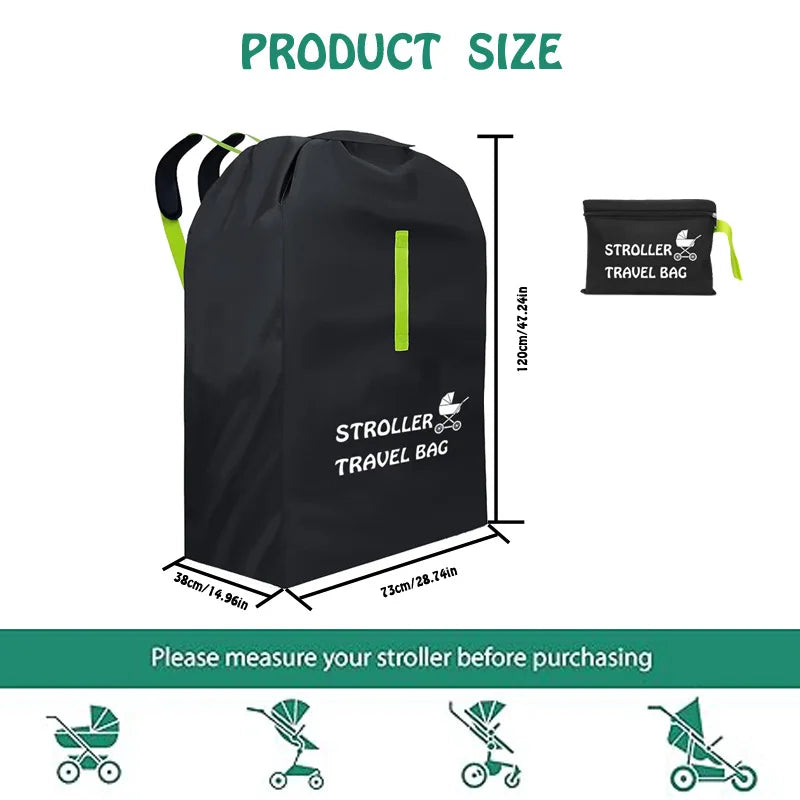 Schema des dimensions du sac de transport pour verifier la compatibilite avec votre poussette