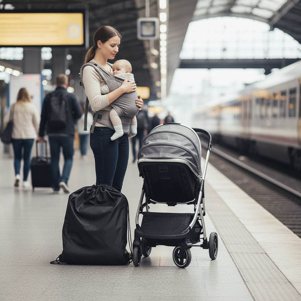 Sac de transport pour poussette avec fermeture par cordon pour protection complete