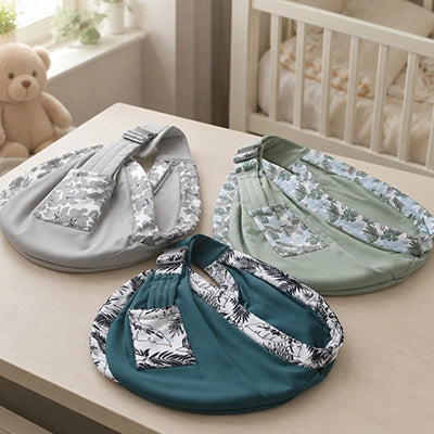 Gamme de slings de portage disponible en trois coloris pour choisir le style qui vous ressemble.